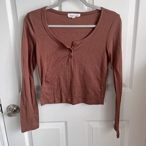 Pink Rose Soft Henley Top